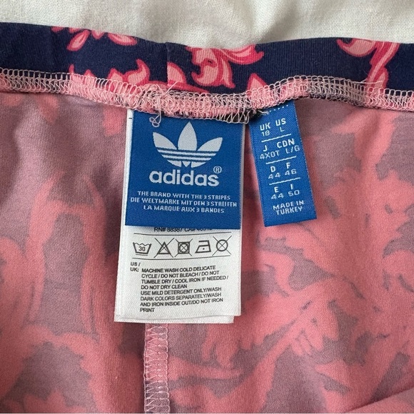 Adidas LARGE Baroque Ornament Leggings Pink Blue Tights - Picture 4 of 8